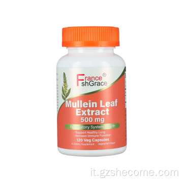 Mulleina Estratto di foglie Capsule Pulsante Pulsante Supplemento di disintossicazione